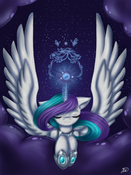 Size: 600x800 | Tagged: safe, artist:yuki-orin, oc, oc only, alicorn, pony, alicorn oc, cloud, cloudy