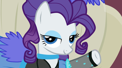 Size: 900x506 | Tagged: dead source, safe, artist:popuicat, rarity, pony, g4, clothes, dress, saloon dress, solo