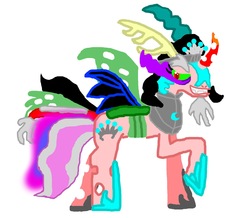 Size: 1486x1298 | Tagged: safe, artist:smashfan666, diamond tiara, discord, king sombra, nightmare moon, queen chrysalis, oc, oc only, oc:tiara ultima, alicorn, changeling, changeling queen, changepony, draconequus, hybrid, pony, umbrum, g4, abomination, fusion, fusion:diamond tiara, fusion:discord, fusion:king sombra, fusion:nightmare moon, fusion:queen chrysalis, hybrid fusion, solo, stylistic suck, this isn't even my final form, tiara ultima, we have become one, what has magic done, xk-class end-of-the-world scenario