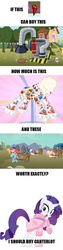 Size: 500x1988 | Tagged: safe, applejack, fluttershy, pinkie pie, rainbow dash, rarity, spike, twilight sparkle, g4, comic, gem, mane six