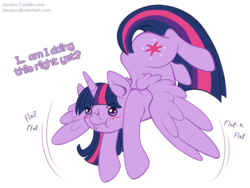 Size: 658x495 | Tagged: safe, artist:jenasu, twilight sparkle, alicorn, pony, g4, blushing, female, flying, simple background, solo, transparent background, twilight sparkle (alicorn)