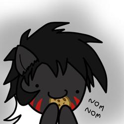 Size: 512x512 | Tagged: safe, artist:discord mude, oc, oc only, earth pony, pony, chibi, cookie, mude, nom