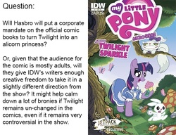 Size: 624x480 | Tagged: safe, artist:tony fleecs, idw, official comic, twilight sparkle, g4, micro-series #1, my little pony micro-series, alicorn drama, comic cover, cover, cover art, meta, variant cover