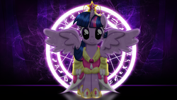 Size: 1920x1080 | Tagged: safe, artist:m24designs, twilight sparkle, alicorn, pony, g4, big crown thingy, element of magic, female, magic circle, mare, princess, twilight sparkle (alicorn), wallpaper