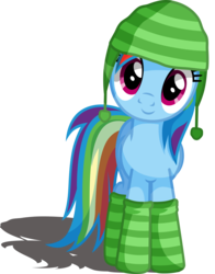 Size: 3455x4400 | Tagged: safe, artist:austiniousi, rainbow dash, pony, g4, clothes, cute, female, hat, simple background, socks, solo, stocking cap, striped socks, transparent background