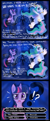 Size: 831x1995 | Tagged: safe, artist:dezy-x29, princess celestia, twilight sparkle, alicorn, pony, unicorn, g4, comic, duo, duo female, female, game show, mare, parody, unicorn twilight, who wants to be a millionaire