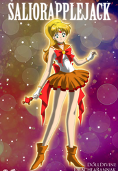 Size: 398x579 | Tagged: safe, artist:angleyck24, applejack, human, g4, humanized, ponified, sailor moon (series)