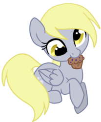 Size: 500x604 | Tagged: safe, artist:sugarcup, derpy hooves, pegasus, pony, g4, cute, derpabetes, female, mare, mouth hold, muffin, simple background, solo, transparent background
