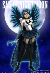 Size: 398x576 | Tagged: safe, artist:angleyck24, nightmare moon, human, g4, female, humanized, ponified, sailor moon (series), skinny, solo, thin, winged humanization