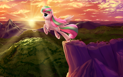 Size: 3840x2400 | Tagged: safe, artist:roadsleadme, blossomforth, pony, g4, female, scenery, solo