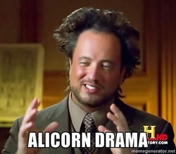 Size: 400x349 | Tagged: safe, g4, magical mystery cure, alicorn drama, ancient aliens, barely pony related, giorgio a. tsoukalos, meme