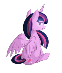 Size: 2600x3050 | Tagged: safe, artist:fikakorv, twilight sparkle, alicorn, pony, g4, cute, glowing eyes, looking at you, simple background, smiling, solo, transparent background, twiabetes, twilight sparkle (alicorn)