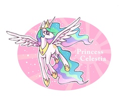 Size: 936x785 | Tagged: safe, artist:sparkle, princess celestia, alicorn, pony, g4, abstract background, cute, cutelestia, female, mare, pixiv, solo, spread wings, wings