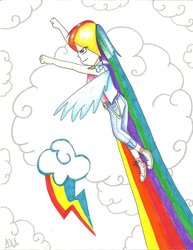 Size: 784x1018 | Tagged: safe, artist:gothtigressa, human, cloud, cloudy, cutie mark, humanized, winged humanization