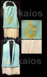 Size: 608x1000 | Tagged: safe, artist:mykaios, clothes, cutie mark, lyre, scarf