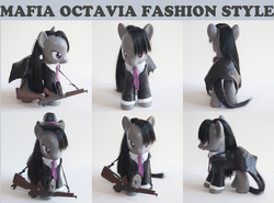 Size: 1024x756 | Tagged: safe, artist:alltheapples, octavia melody, earth pony, pony, g4, brushable, customized toy, female, gun, hat, irl, mafia, mafia octavia, mare, photo, tommy gun, toy