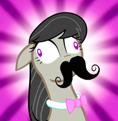 Size: 1000x1026 | Tagged: safe, artist:zantyarz, edit, octavia melody, earth pony, pony, g4, derp, female, moustache, solo