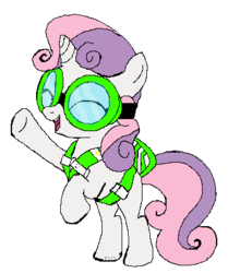 Size: 341x408 | Tagged: safe, artist:the-poko, sweetie belle, g4, clothes, goggles, parachute, skydiving outfit, sprite