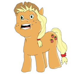 Size: 619x619 | Tagged: safe, artist:applebeans, applejack, earth pony, pony, g4, female, not salmon, simple background, solo, transparent background, wat