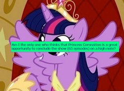 Size: 618x454 | Tagged: safe, twilight sparkle, g4, magical mystery cure, alicorn drama, confession, meta, text, twilight sparkle (alicorn)