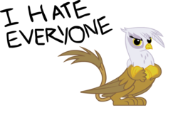 Size: 1527x1117 | Tagged: safe, artist:somekindahatebreeder, gilda, griffon, g4, female, hate, simple background, solo, transparent background