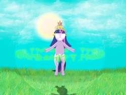 Size: 2400x1800 | Tagged: safe, artist:rathgood, twilight sparkle, g4, glowing eyes, levitation, magic, runes