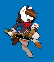 Size: 365x417 | Tagged: safe, artist:mangneto, pipsqueak, anthro, unguligrade anthro, g4, clothes, sword