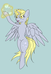 Size: 1042x1524 | Tagged: safe, artist:tomatobox96, derpy hooves, alicorn, pony, g4, 30 minute art challenge, alicornified, bubble, derpicorn, magic, muffin queen, race swap, simple background