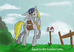 Size: 1280x908 | Tagged: safe, artist:gaiascope, derpy hooves, alicorn, pony, g4, 30 minute art challenge, alicornified, clothes, derpicorn, muffin queen, race swap, uniform, working