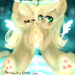 Size: 800x800 | Tagged: safe, artist:marinakirby, applejack, g4, 30 minute art challenge, clone, duality, self paradox, self ponidox