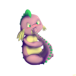 Size: 2880x2880 | Tagged: safe, artist:furfit, spike, g4, baby dragon, baby spike, tail, tailsucking