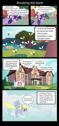 Size: 1027x2176 | Tagged: safe, artist:ponysalute, gameloft, derpy hooves, twilight sparkle, parasprite, pegasus, pony, unicorn, g4, breaking the bank, comic, crack is cheaper, female, hospital, mare, unicorn twilight