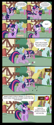 Size: 1000x2299 | Tagged: safe, artist:ponysalute, gameloft, twilight sparkle, parasprite, pony, unicorn, g4, breaking the bank, comic, crack is cheaper, earth pony twilight, missing horn, unicorn twilight