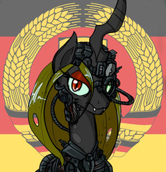 Size: 675x696 | Tagged: safe, artist:reiduran, queen chrysalis, cyborg, g4, borg, crossover, east germany, germany, palette swap, recolor, star trek