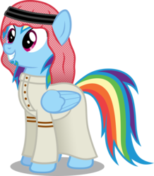 Size: 4034x4630 | Tagged: safe, artist:austiniousi, rainbow dash, pegasus, pony, g4, absurd resolution, arab, crossdressing, female, goatee, mare, simple background, solo, transparent background