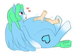 Size: 1000x727 | Tagged: safe, artist:redintravenous, oc, oc only, oc:lowharne, pegasus, pony, belly, bellyrubs, disembodied hand, fat, femboy, male, stallion