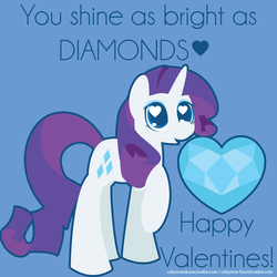 Size: 2000x2000 | Tagged: dead source, safe, artist:robynne, rarity, pony, g4, diamond, solo, valentine