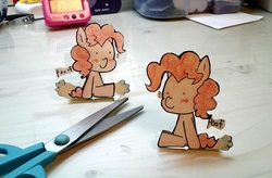 Size: 870x570 | Tagged: safe, artist:danadyu, pinkie pie, g4, paper child, scissors