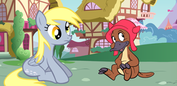 Size: 1106x541 | Tagged: safe, derpy hooves, pegasus, platypus, pony, g4, apple, darwin, female, huxely, mac os, mac os x, mare