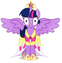 Size: 331x335 | Tagged: safe, edit, twilight sparkle, alicorn, pony, g4, magical mystery cure, clothes, coronation dress, dress, face edit, female, looking at you, mare, rapeface, show accurate, simple background, solo, spread wings, twilight sparkle (alicorn), white background, wingboner, wings