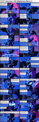 Size: 1282x4018 | Tagged: safe, nightmare moon, comic:celestia's servant interview, g4, caption, comic, interview