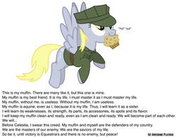 Size: 680x531 | Tagged: safe, derpy hooves, g4, army, clothes, military, text, uniform