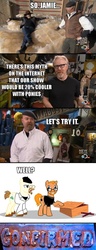 Size: 500x1305 | Tagged: safe, walrus, adam savage, comic, discovery channel, glasses, image macro, jamie hyneman, mythbusters, ponified