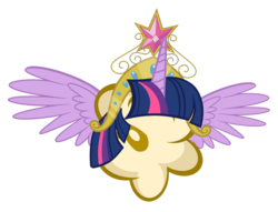 Size: 800x611 | Tagged: safe, artist:pixelkitties, twilight sparkle, alicorn, pony, g4, big crown thingy, element of magic, female, mare, popcorn, simple background, transparent background, twilight sparkle (alicorn)
