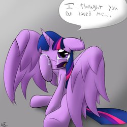 Size: 894x894 | Tagged: safe, artist:chaikeon, twilight sparkle, alicorn, pony, g4, magical mystery cure, my little pony: friendship is magic, alicorn drama, crying, twilight sparkle (alicorn)