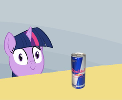 Size: 550x451 | Tagged: safe, artist:furseiseki, edit, twilight sparkle, g4, red bull, table