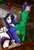 Size: 630x926 | Tagged: safe, artist:remenbrand, rarity, twilight sparkle, anthro, g4, a tale of two twilights, alternate hairstyle, bookstore, steampunk, victorian