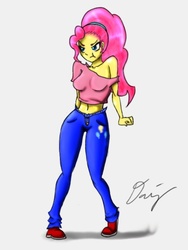 Size: 432x576 | Tagged: safe, artist:strangeazian, pinkie pie, human, g4, humanized