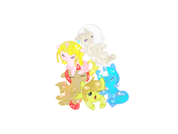 Size: 800x600 | Tagged: safe, artist:squishypony, cuddle puddle, cuddling, fi, foal, ghirahim, groose, link, ponified, princess zelda, simple background, snuggling, the legend of zelda, the legend of zelda: skyward sword, transparent background