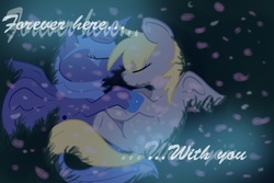 Size: 900x600 | Tagged: safe, artist:ninja-linx, derpy hooves, princess luna, pegasus, pony, g4, duo, female, lesbian, mare, s1 luna, ship:lunaderp, shipping